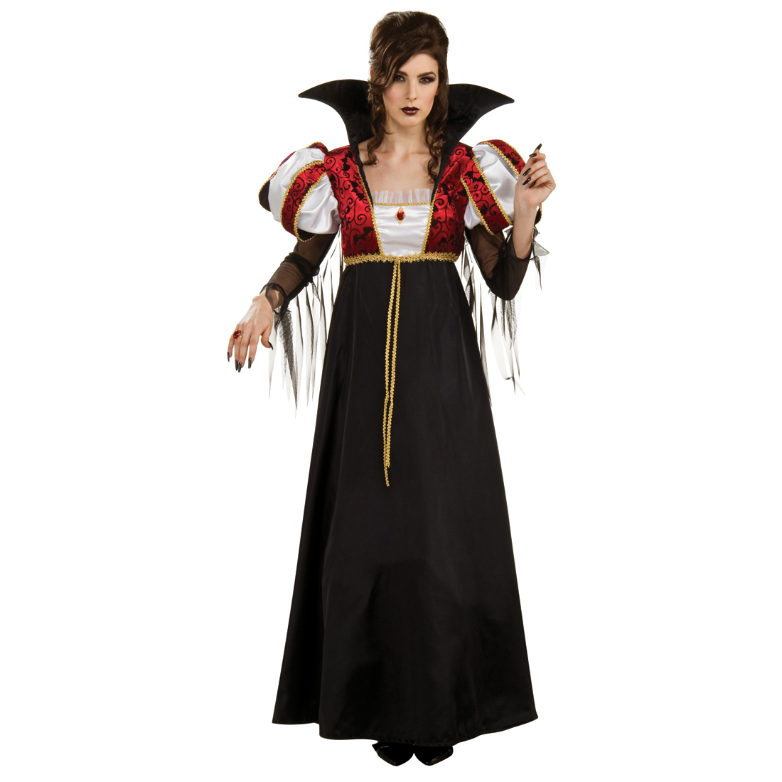 Costume Carnevale Donna Da Vampiressa Regale Halloween Vestito Adulto Vampiro U